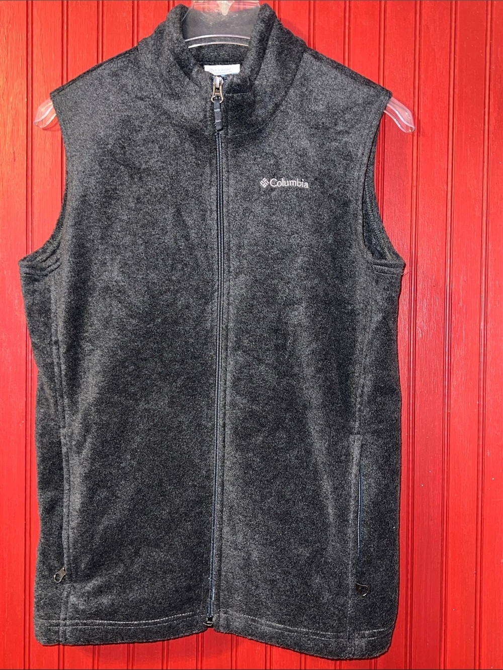 Columbia Dark Charcoal Gray Fleece Vest